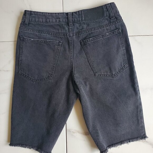 Original Use Black Distressed Cutoff Denim Shorts - Picture 7 of 16